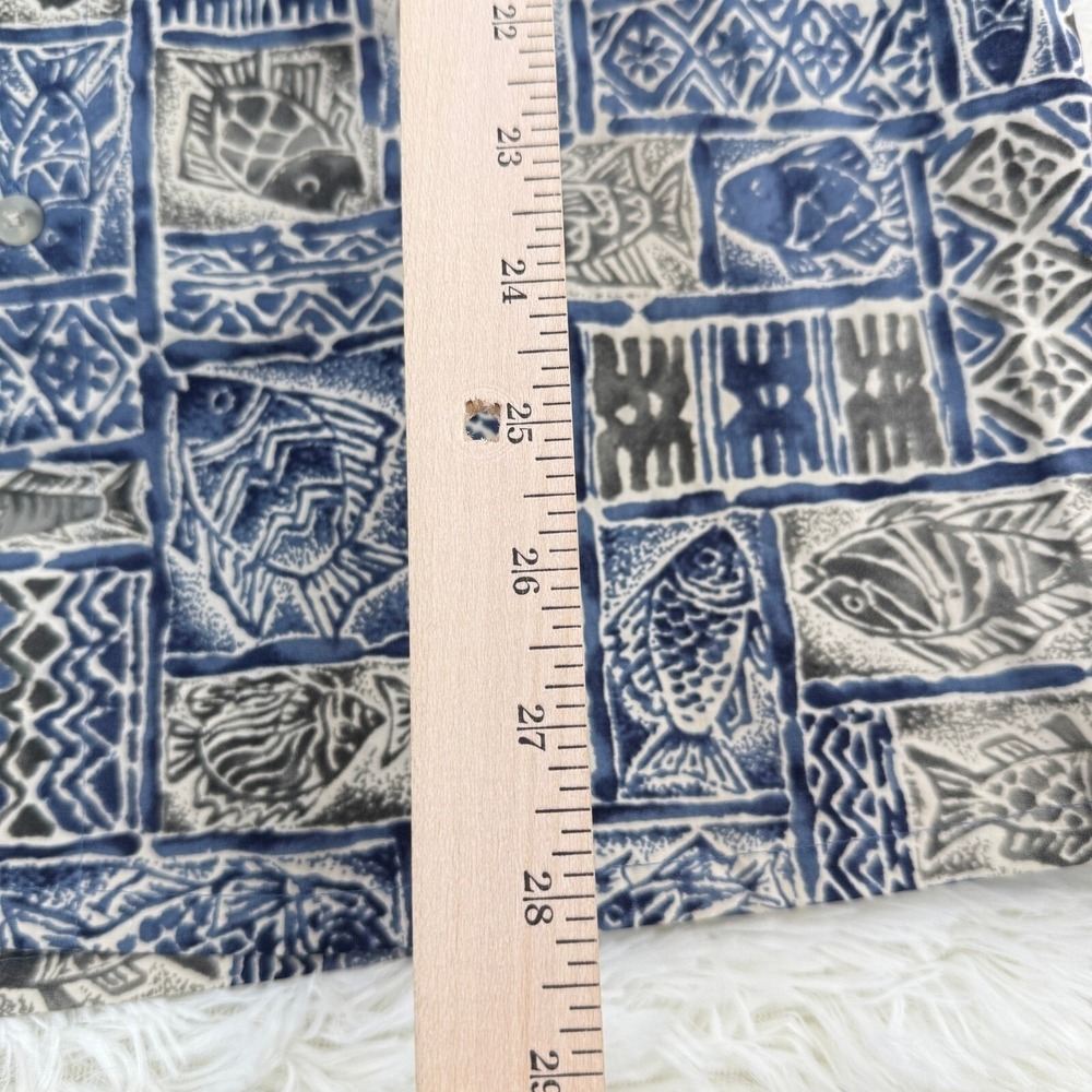 Campia Moda Fish Print Aloha Shirt Hawaiian Mens Small New NWT Beachwear Vintage - Picture 7 of 8